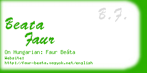 beata faur business card