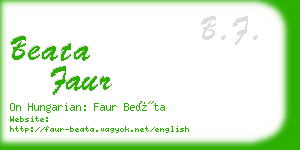 beata faur business card